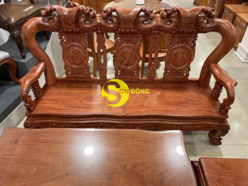 Bộ bàn ghế Minh Quốc đào Sài Gòn mặt liền tấm 5cm hương đá tay 12  BBG2110 - Hình ảnh 9