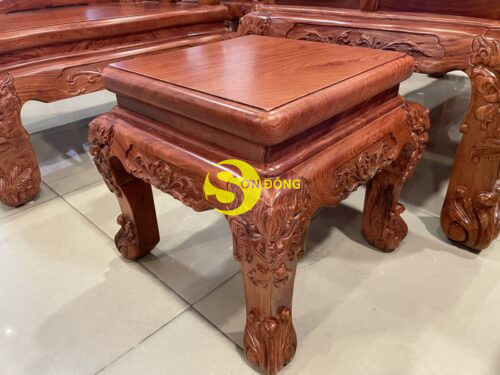Bộ bàn ghế Minh Quốc đào Sài Gòn mặt liền tấm 5cm hương đá tay 12  BBG2110 - Hình ảnh 8