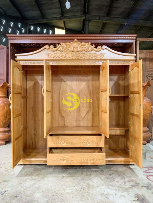 Tủ áo nữ hoàng gỗ gõ đỏ Pachy 100%-TQA132 - Hình ảnh 7