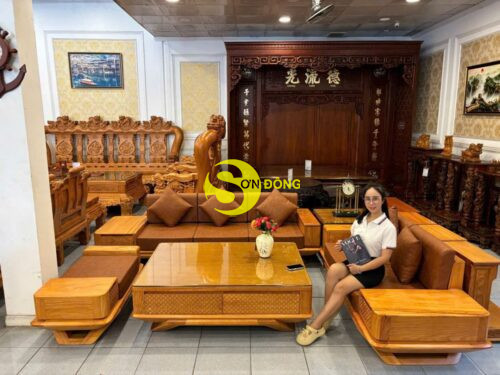 Bộ sofa góc hiện đại mặt nguyên tấm 5 món- BBG022 - Hình ảnh 6