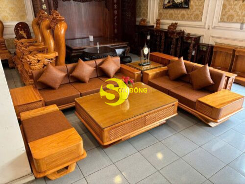 Bộ sofa góc hiện đại mặt nguyên tấm 5 món- BBG022 - Hình ảnh 5