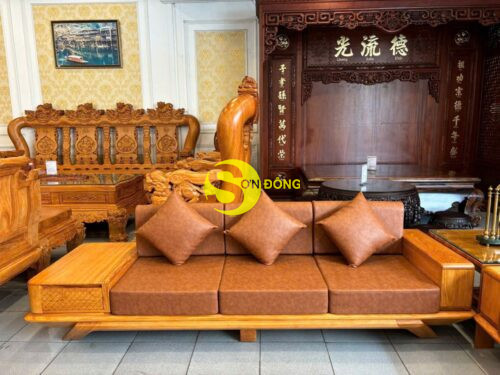 Bộ sofa góc hiện đại mặt nguyên tấm 5 món- BBG022 - Hình ảnh 4