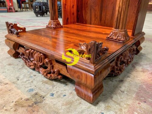 Bàn thờ ông địa gỗ cẩm lai 810x810mm cao 1m06-SD429 - Hình ảnh 10