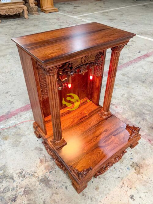 Bàn thờ ông địa gỗ cẩm lai 810x810mm cao 1m06-SD429 - Hình ảnh 7