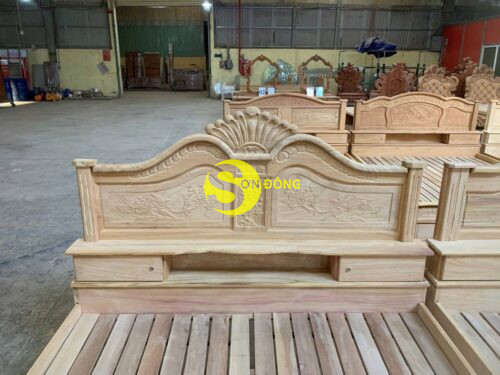 Giường ngủ gõ đỏ hàng siêu HOT ngang 1.6m - GN1601 - Ảnh 2