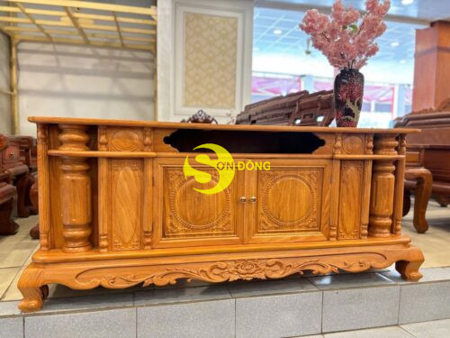 Tủ tivi trụ chạm gõ đỏ trơn 1.8m TTV1802 - Ảnh 6