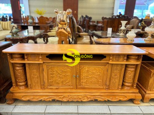 Tủ tivi trụ chạm gõ đỏ tứ quý 1.8m TTV1801 - Ảnh 3