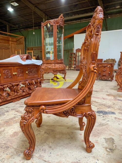 Bàn ăn hoàng gia Louis Fidia cẩn nu gỗ Beech-MBA030 - Hình ảnh 10