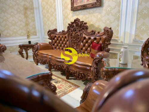 Bộ sofa hoàng gia Luxury 08 món gỗ Gõ Đỏ – BBG5912CL - Hình ảnh 5