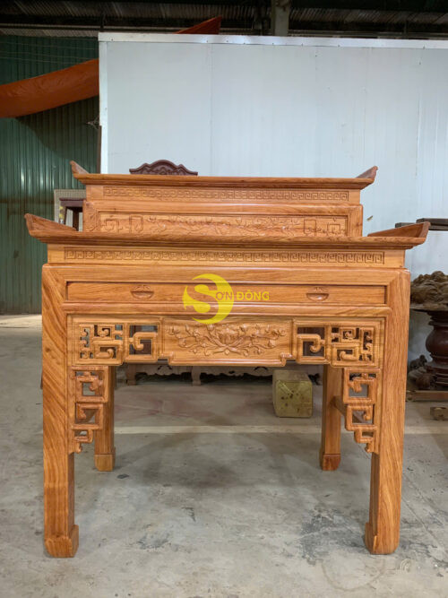 Bàn Thờ Chung Cư Nhị Cấp triện Hoa Sen 1m27 hương đá-SD5352