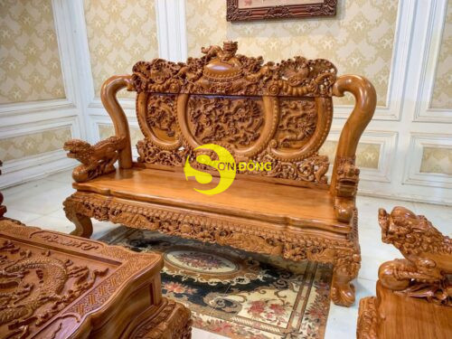 Bo ban ghe nghe dinh long phung 10 mon cot 12 chan 14 lien tam 5cm VIP BBG1004 18