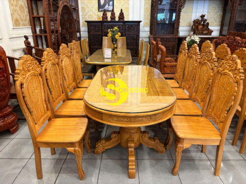 Bo ban an go do 8 ghe hoa la tay ban Ovan BBA2138B 1 1