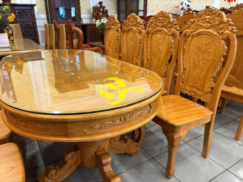 Bo ban an go do 8 ghe hoa la tay ban Ovan BBA2138B 3 1