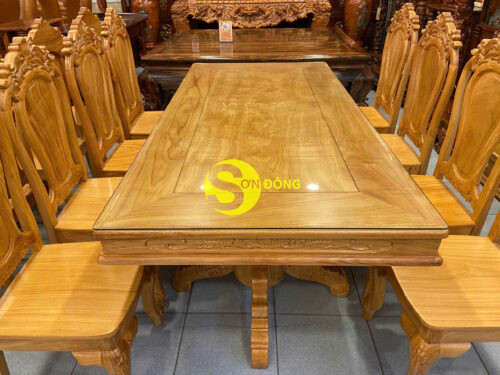 Bo ban an go do 8 ghe hoa la tay ban vuong Ma sp BBA2428V 4