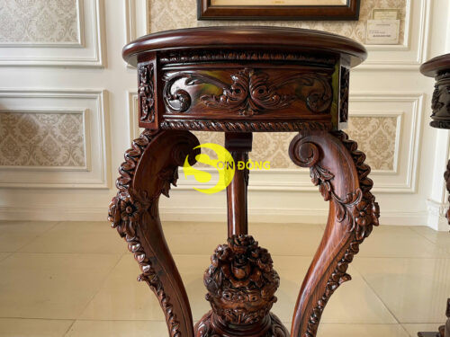 Đôn trang trí cổ điển gỗ cẩm lai DTT404 - Ảnh 3