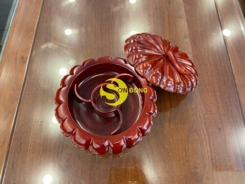 Hop mut dung banh keo qua bi tron xoay go cham MH24 2