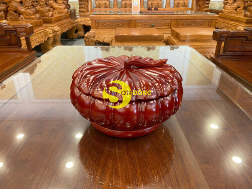 Hop mut dung banh keo qua bi tron xoay go cham MH24 4