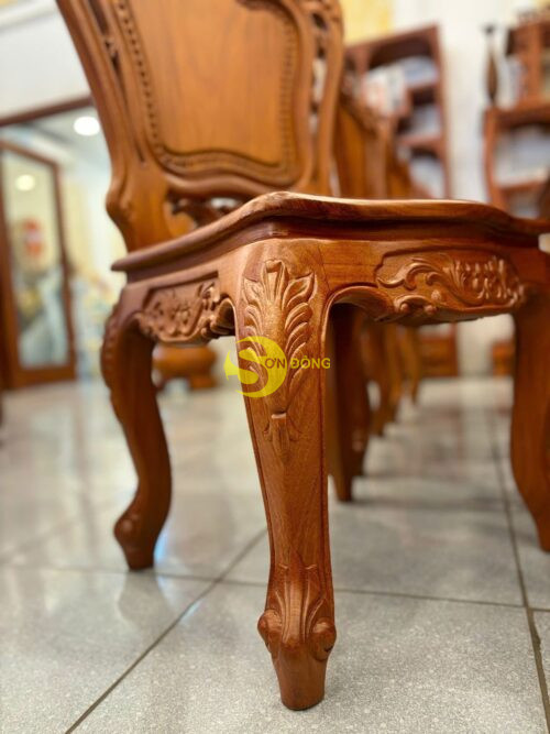 Bộ bàn ăn kiểu cổ điển 6 ghế gỗ gõ đỏ - BBA2236 - Hình ảnh 3