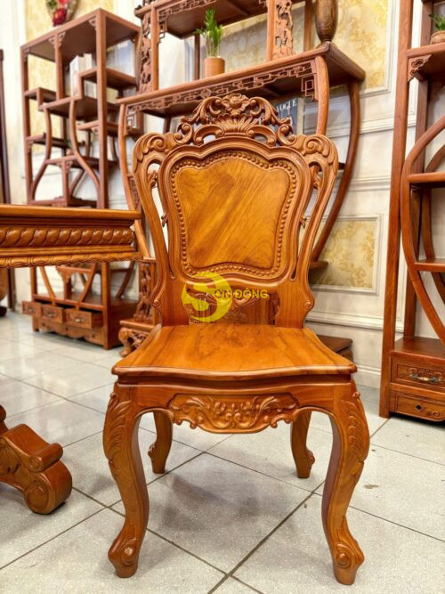 Bộ bàn ăn kiểu cổ điển 6 ghế gỗ gõ đỏ - BBA2236 - Hình ảnh 6