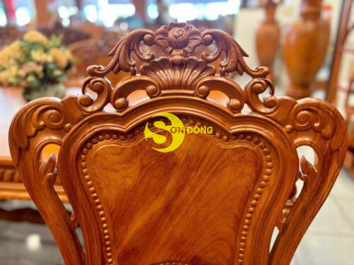 Bộ bàn ăn kiểu cổ điển 6 ghế gỗ gõ đỏ - BBA2236 - Hình ảnh 5
