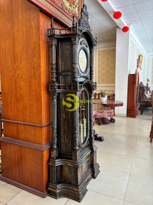 Đồng hồ tháp hoàng gia gỗ Mun Sọc Lào – DH501 - Ảnh 2