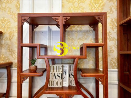 Kệ trang trí khung vuông lục bình gỗ hương-KTT304 - Ảnh 5