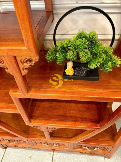 Kệ trang trí khung vuông lục bình gỗ hương-KTT304 - Ảnh 3