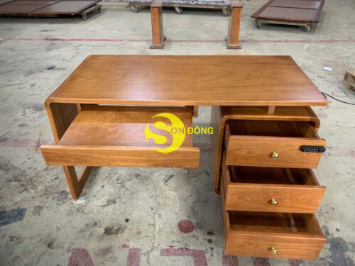 Bàn làm việc gỏ đỏ 1400x650x750-BLV203 - Ảnh 2
