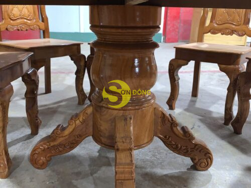 Bo ban an cam xe mat go 8 ghe tua hoa mai ban tron BBA1348T 4 1