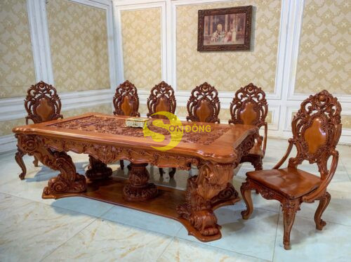 Bộ bàn ăn hoàng gia Louis Minerva VIP Bộ 11 món BA769D + GA087A - Ảnh 9
