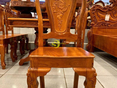 Bộ bàn ăn căm xe 6 ghế hoa lá tây chữ Lộc bàn vuông - BBA1246V 13 BBA1246V1