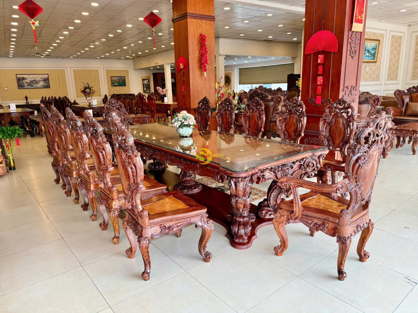 Bộ bàn ăn Minerva Cẩm Lai - BBA449