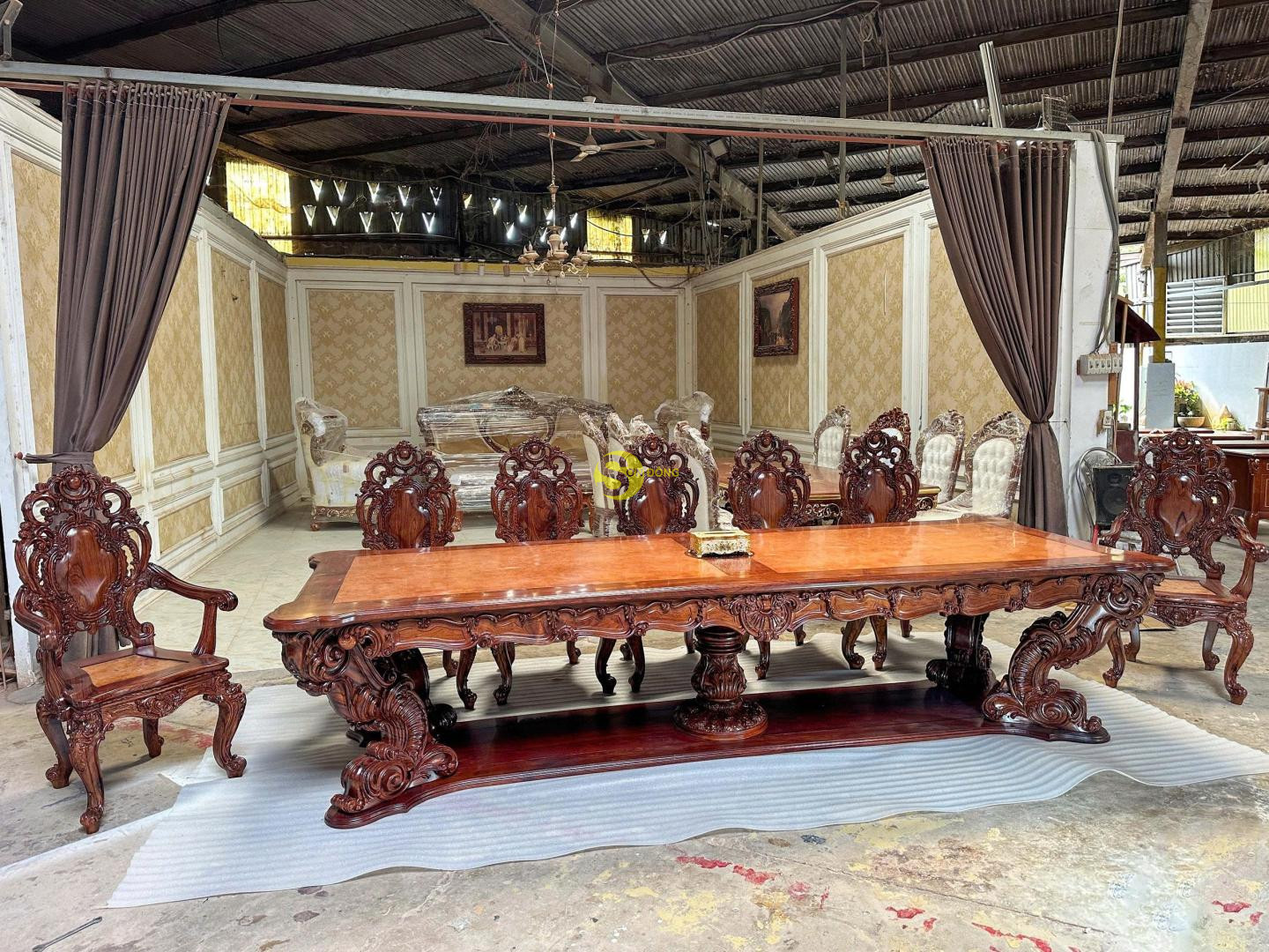 Bộ bàn ăn Minerva Cẩm Lai - BBA449