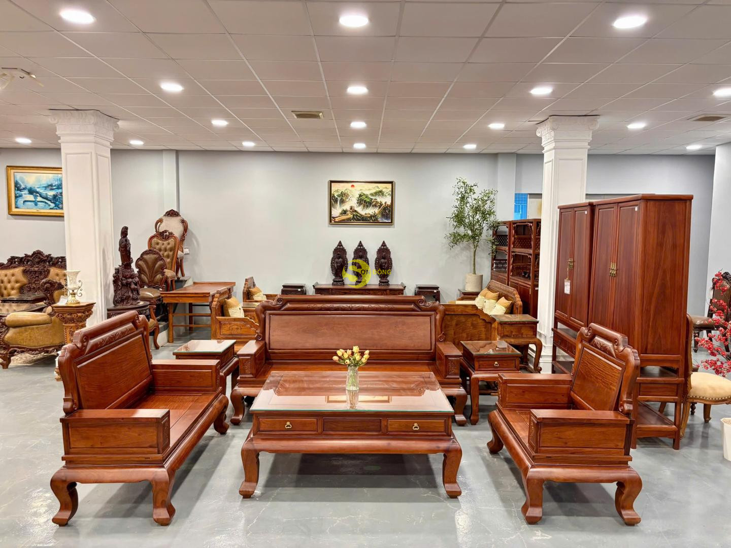 Bộ Bàn ghế quốc sắc gỗ giáng hương BBG123