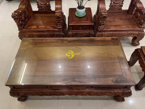 Bộ bàn ghế phòng khách nghê đỉnh cẩm lai cột 14, 6 món - BBG208D - Hình ảnh 14