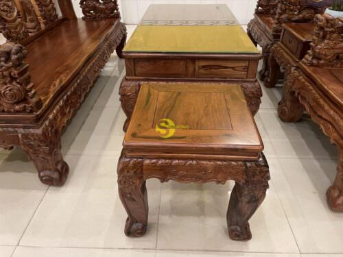 Bộ bàn ghế phòng khách nghê đỉnh cẩm lai cột 14, 6 món - BBG208D - Hình ảnh 12