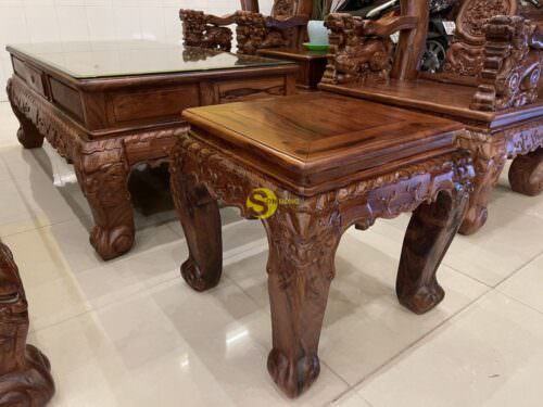 Bộ bàn ghế phòng khách nghê đỉnh cẩm lai cột 14, 6 món - BBG208D - Hình ảnh 11