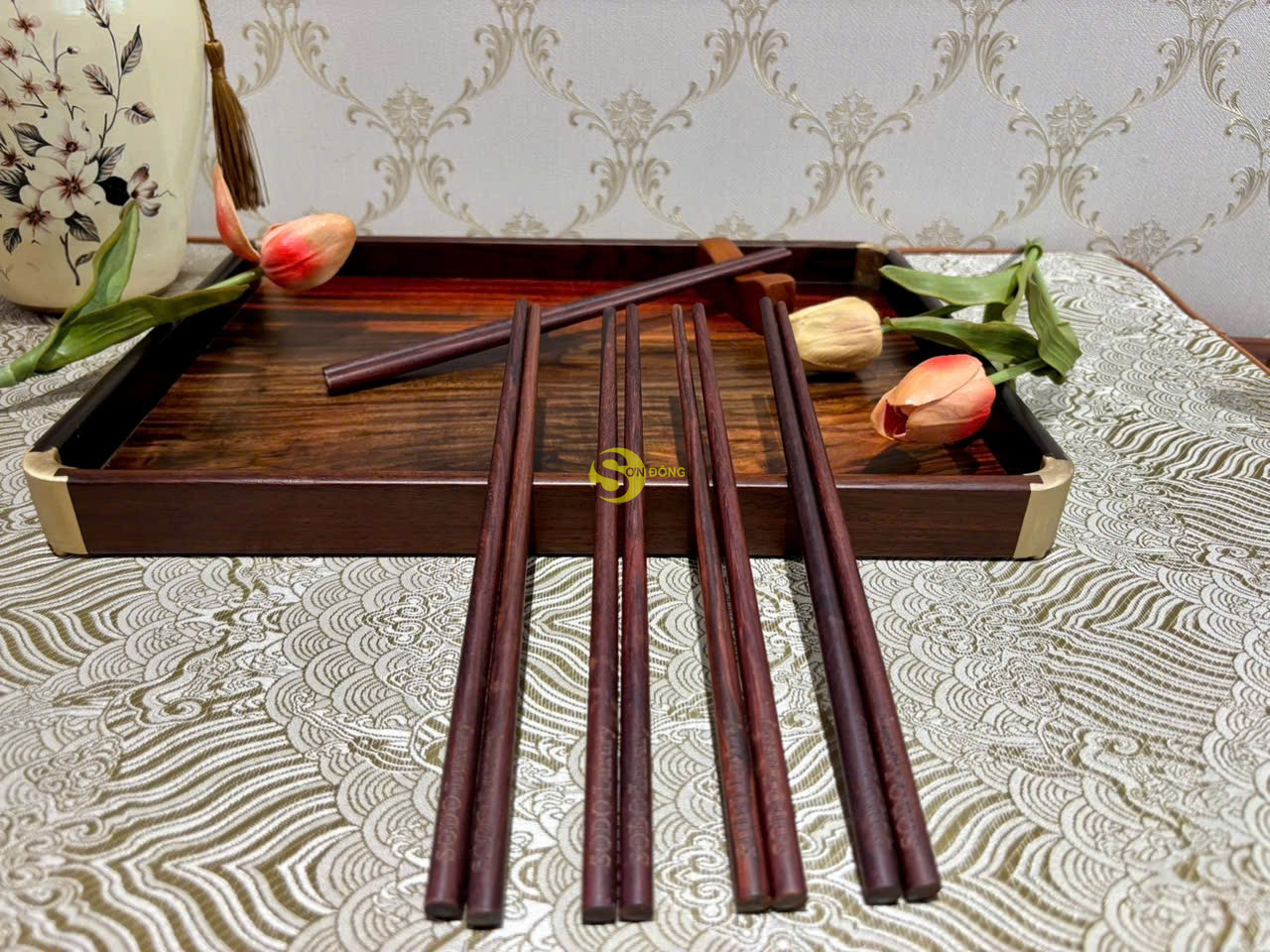 Đũa gỗ Trắc xịn đầu tròn (10 đôi)
