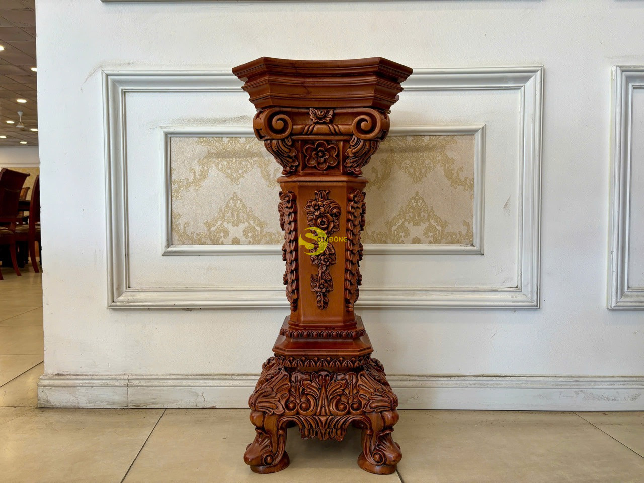 Đôn hoa trang trí gỗ beech DTT620