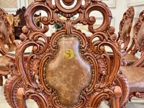 Ghế ăn hoàng gia LOUIS MINERVA bọc da bò Ý - GA087B1 7 GA087B19