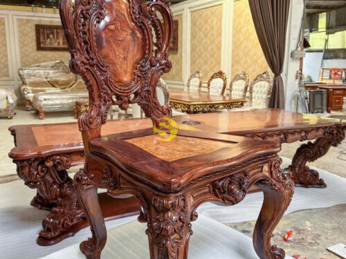 Ghế ăn Cẩm lai thường mặt cẩn nu hương Việt - GA499A1