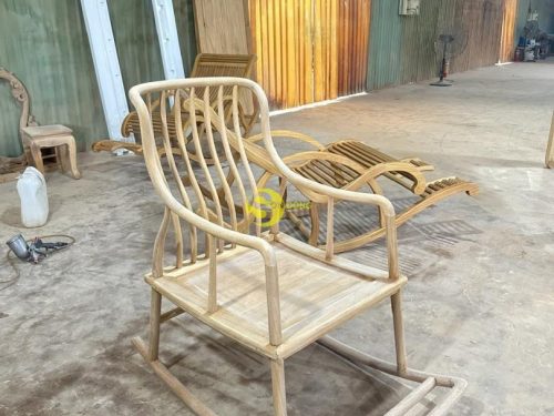 Ghế bập bênh thư giãn gỗ gỏ đỏ-GBB202