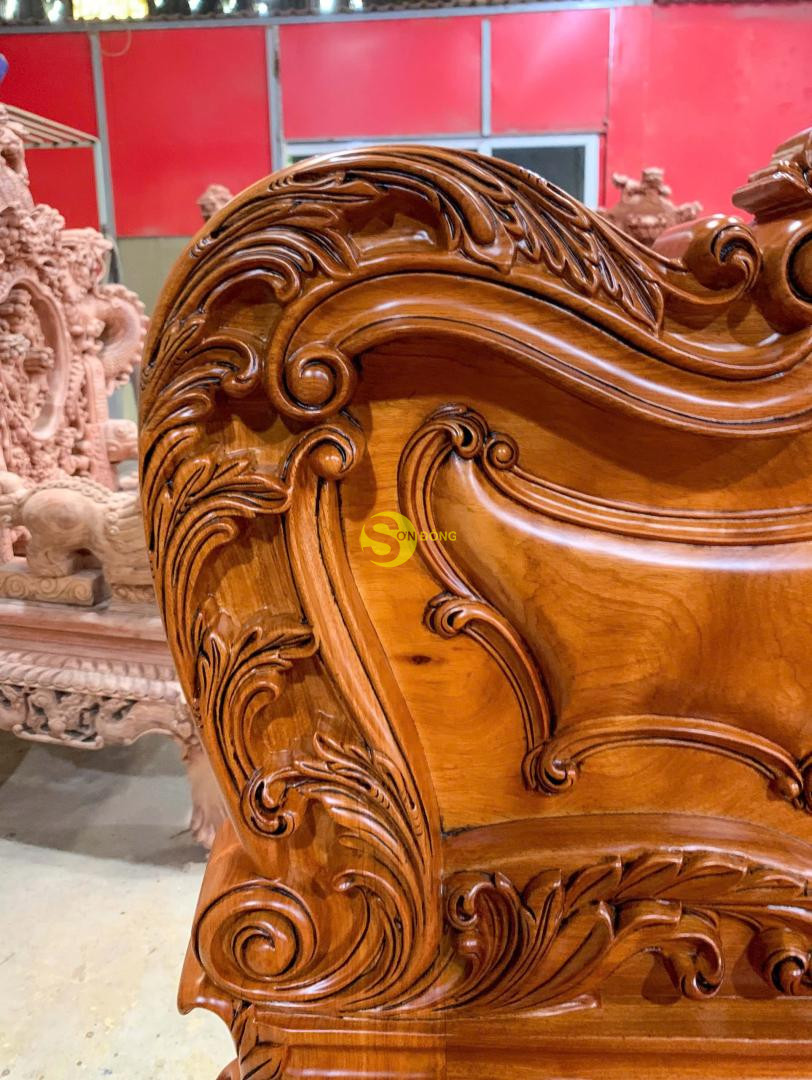 Giường ngủ cổ điển Châu Âu gỗ gõ đỏ 1,8x2m GN20 2 Giường ngủ cổ điển Châu Âu gỗ gõ đỏ 1,8x2m GN20 - Ảnh 2