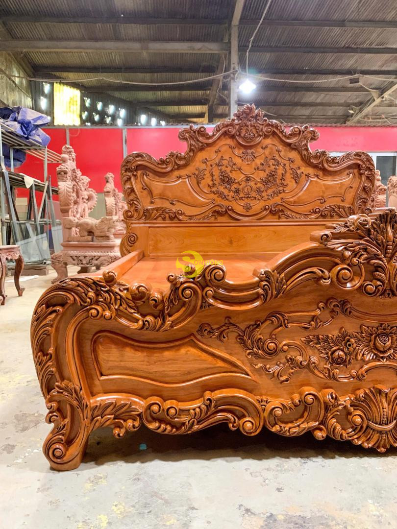 Giường ngủ cổ điển Châu Âu gỗ gõ đỏ 1,8x2m GN20 9 Giường ngủ cổ điển Châu Âu gỗ gõ đỏ 1,8x2m GN20 - Ảnh 9