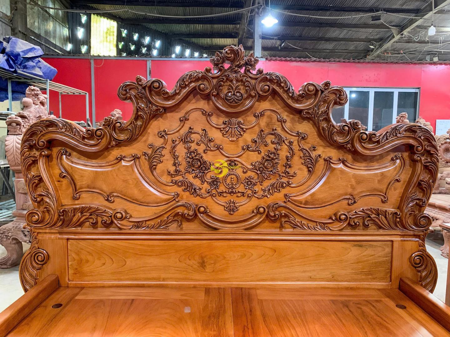Giường ngủ cổ điển Châu Âu gỗ gõ đỏ 1,8x2m GN20 6 Giường ngủ cổ điển Châu Âu gỗ gõ đỏ 1,8x2m GN20 - Ảnh 6