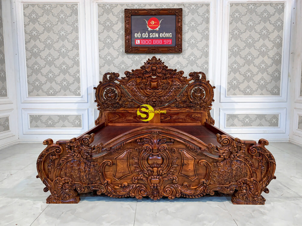Giường Ngủ Gỗ Cẩm Lai Hoàng Gia NIOBE Việt Nam 1.8m*2m - GN466