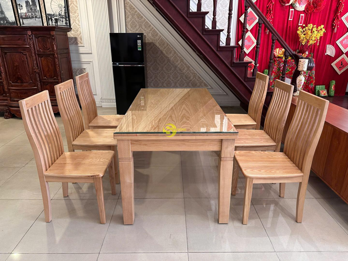 Bàn ăn gỗ sồi chữ nhật 6 ghế - LCMBBA03