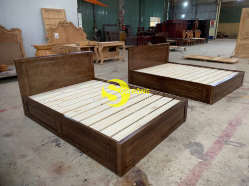 Giường ngủ gỗ sồi có hộc 1m6 - LCMGN18