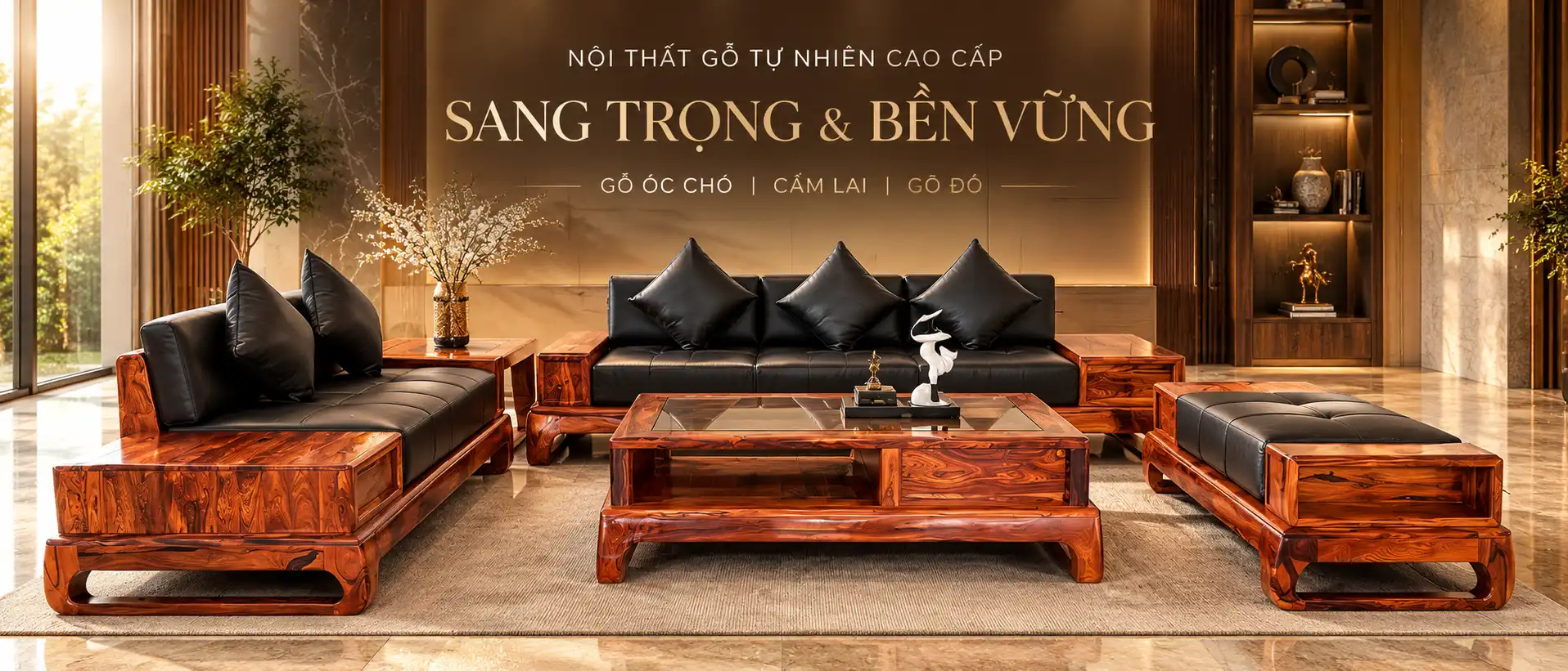 Noi that go tu nhien sang trong ben vung
