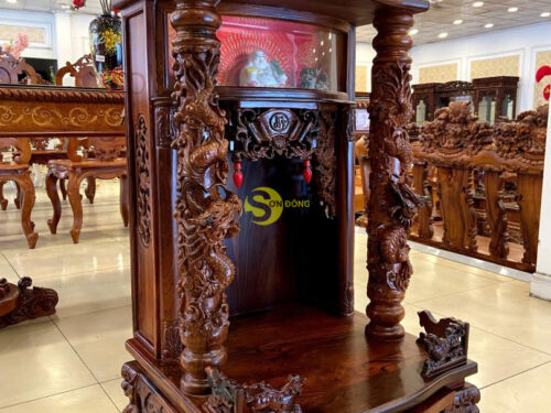 Bàn thờ ông địa gỗ cẩm lai rồng mây siêu vip 60 - SD405 19 SD4051